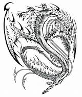 Dragon Coloring Pages Tattoo Celtic Chinese Printable Realistic Tribal Dragons Color Year Neon Fantasy Hard Amazing Cool Sketch Adults Getcolorings sketch template