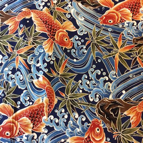 asian print fabrics geisha japan china asia koi dragon