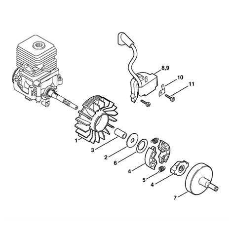 stihl fs  brushcutter fsrc ez parts diagram ignition system clutch