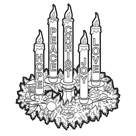 advent wreath coloring page