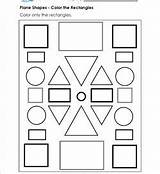 Rectangle Rectangles Worksheets Color Identifying Shapes Kindergarten sketch template