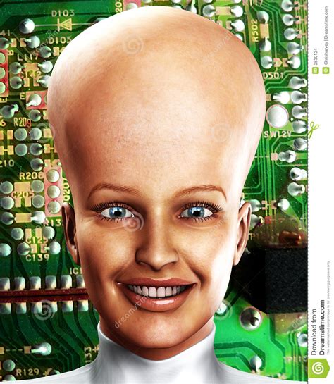 big head  stock photo image  electrify face electronic