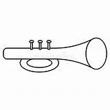 Trumpet Outline sketch template