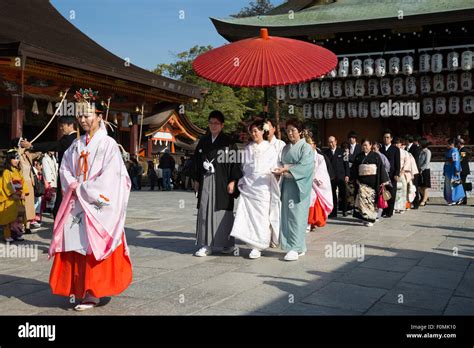 Traditional Japanese Shinto Wedding Ceremony Yasaka Shrine Kyoto