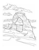 Coloring Utah National Park State Symbols Pages Arches sketch template