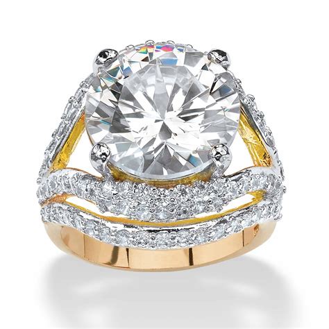 tcw  cubic zirconia  gold plated engagement anniversary