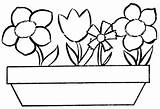 Flower Coloring Pages Pot Flowers Color Colouring Drawing Printable Print Kids Clipart Lily Pad Easy Mewarnai Sketch Line Clip 2163 sketch template