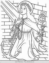 Philomena Catholic Saints Thecatholickid Cecilia Brigid Gertrude Church sketch template