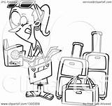 Clipart Cartoon Guide Traveling Excited Reading Illustration Woman Vector Toonaday Luggage Royalty Lineart Outline Ron Leishman 2021 sketch template
