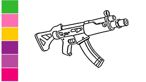 draw fortnite guns  images coloring