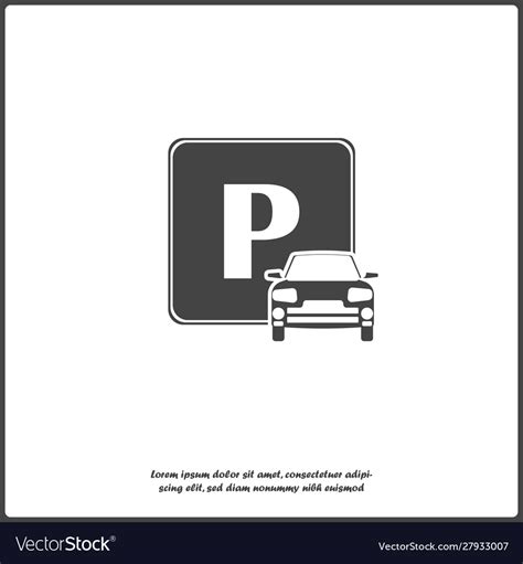 parking zone parking sign  car iconon white vector image