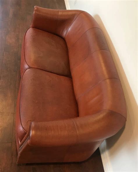 Dutch Cognac Leather Cigar Sofa At 1stdibs