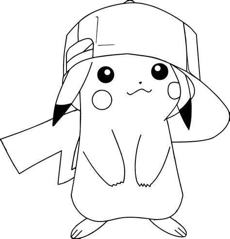 pikachu   hat coloring page   thousand images
