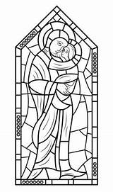 Stained Glass Coloring Mary Jesus Pages Mother Windows Window Virgin Drawing Printable Patterns Supercoloring Adult Christmas Wright Lloyd Frank Crafts sketch template