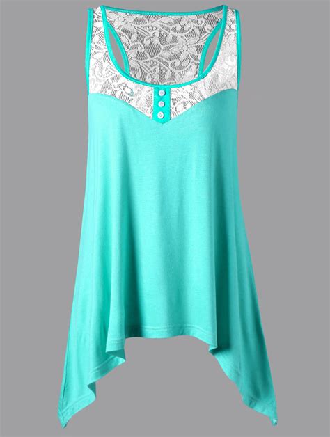 buy gamiss women summer tops lace panel plus size 5xl