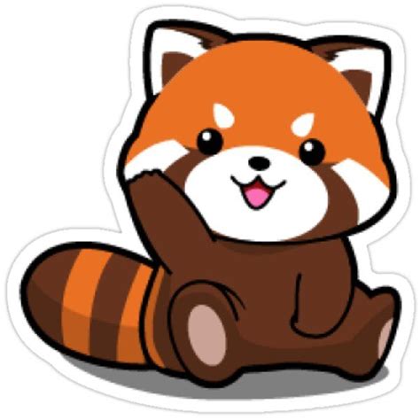 red cute panda sticker  deepsweller red panda cartoon red panda