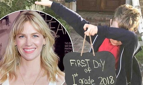 january jones shares pic of son xander dane s first day of