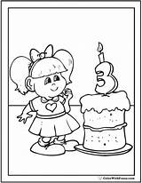 Birthday Coloring Girl Pages Happy Sheets Pdf Party Printable Customizable Third Color Hat Colorwithfuzzy Getdrawings Getcolorings sketch template