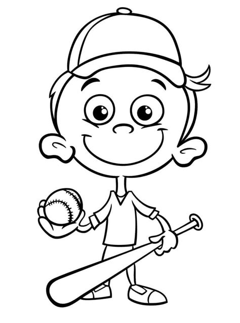 baseball player coloring page  printable coloring pages  kids