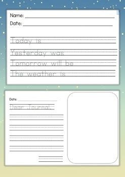 journal writing  kindergarten  preschool love tpt