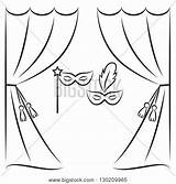 Curtain Drawing Stage Theater Curtains Vector Open Line Sketch Masks Book Background Getdrawings Lightbox Create Bigstock sketch template