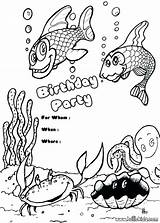Birthday Coloring Pages Invitation Party Happy Fish Invitations Color Nana Princess Barbie Aunt Printable Print Clipart Getcolorings Colour Library Hellokids sketch template