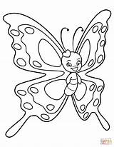 Butterfly Coloring Cute Smile Kids Pages Drawing Clipart Printable Sweet Butterflies Supercoloring sketch template
