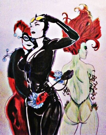 harley quinn catwoman y poison ivy 3 by kdanielak on deviantart