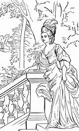 Coloring Pages Fashion Historical Print sketch template