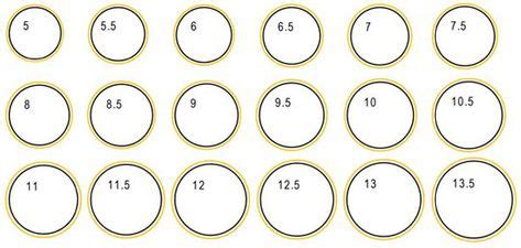 printable ring size chart  scale printable ring size chart circle