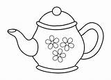 Teapot Coloring Tea Pot Printable Template Patterns Printablee Pattern Cup Via sketch template