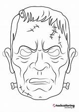 Coloring Frankenstein Outline Mask Visit Pages sketch template