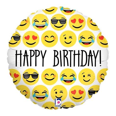 emoji happy birthday balloon foil mylar emoticons etsy happy