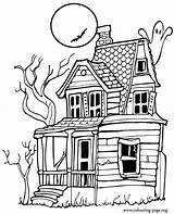 Coloring House Halloween Haunted Pages Houses Scary Print Drawing Sheets Colouring Kids Color Cartoon Simple Clipart Printables Mansions Cliparts Mansion sketch template