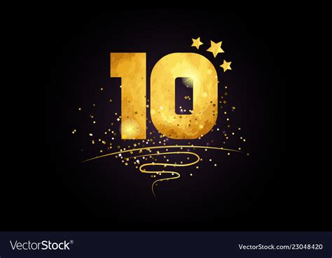 ten number icon design  golden star vector image