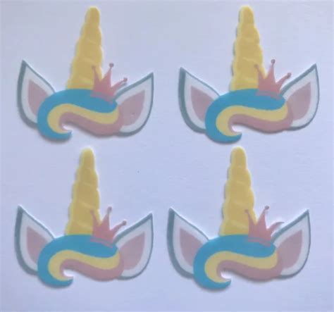 pre cut unicorn horn  ears edible wafer paper cupcake toppers
