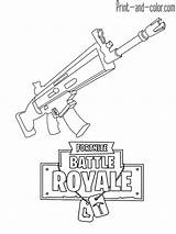 Fortnite Coloring Pages Scar Royale Battle Color Assault Rifle Print Colouring Sheets Weapon Malvorlagen Für Nerf Bilder Ausmalbilder Choose Board sketch template