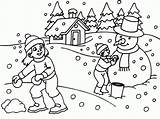 Coloring Winter Pages Printable Scene Kids Comments Happy sketch template