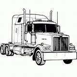 Truck Semi Coloring Pages Clipart Kenworth Wheeler 18 Trucks Printable Drawing Western Star Tractor Clip Colouring Cliparts Line Kids Adult sketch template