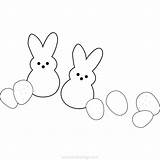 Peeps Chicks Bunnies Xcolorings Marshmallow sketch template