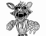 Foxy Coloring Nights Five Pages Terrifying Freddy Freddys Coloringcrew Template Popular sketch template