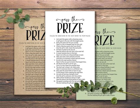 pass  prize instant  printable bridal shower etsy