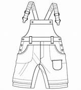 Overalls Flat Fashion Baby Template Boy Sketch Drawing Kids Clothes Technical Boys Jeans Vector Sketches Flats Drawings Clothing Coloring Salopette sketch template