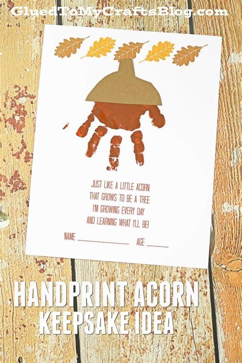 handprint acorn poem fall crafts  kids fall kids fall crafts