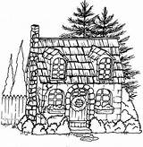 Cottage Stone Place Beccy Coloring Cottages Beccysplace House sketch template