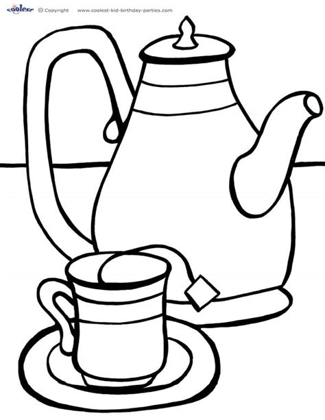 tea cup colouring page clipart  coloring home