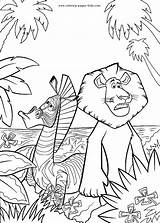 Madagascar Coloring Pages Cartoon Color Printable Character Movie Kids Sheets Print Alex Marty Book sketch template