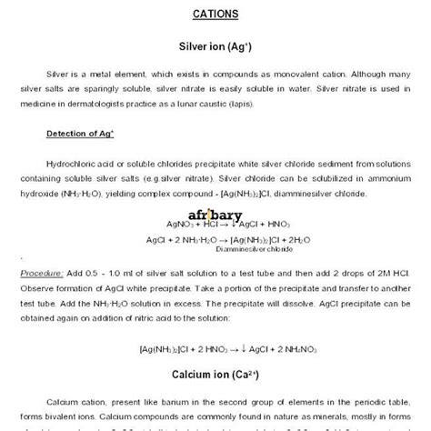cations  anions identification     chemical analysis