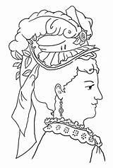 Coloring Victorian Hat Printable Fashion Ladies sketch template