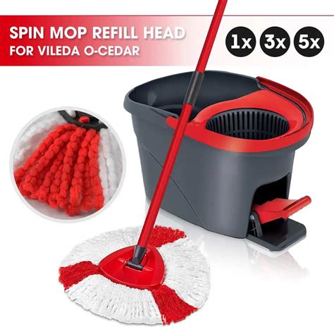 pcs replacement microfibre spin mop clean refill head  vileda  cedar easywring